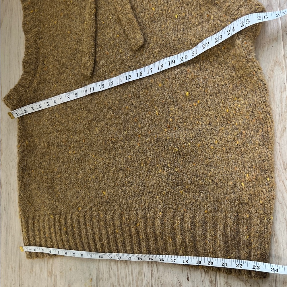 Zara Oversized Relaxed Fit Hoodie Sweater Sleeveless Vest Carmal Tan Neutral M - Picture 11 of 13